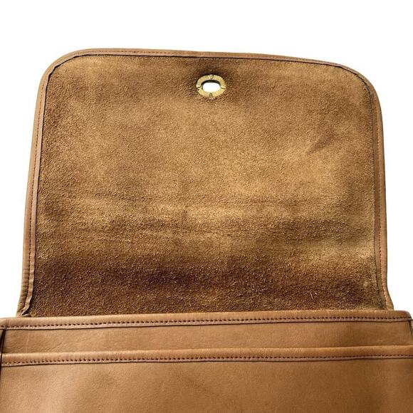 VTG Coach Bonnie Cashin Tan Cowhide Leather Crossbody Bag Turn-Lock Made in USA - Picture 10 of 16